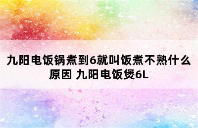 九阳电饭锅煮到6就叫饭煮不熟什么原因 九阳电饭煲6L